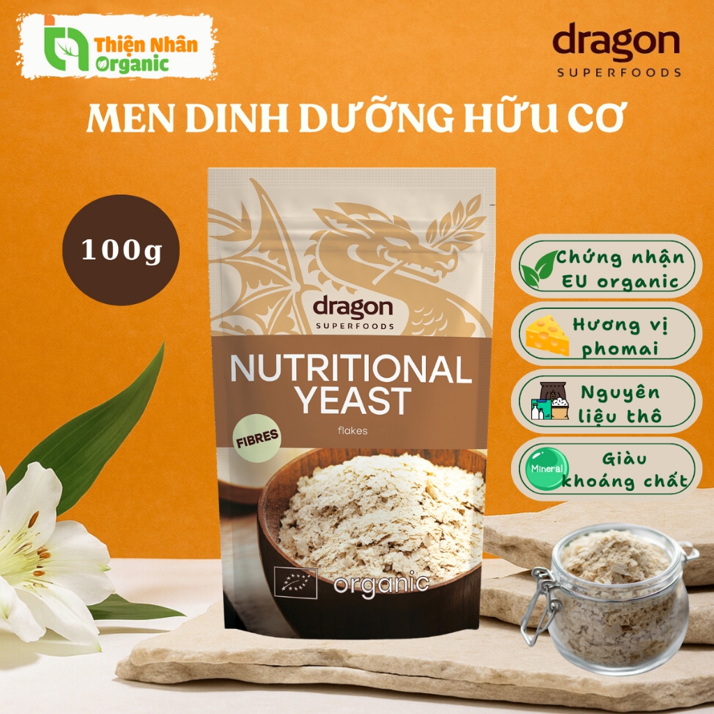 Men dinh dưỡng hữu cơ Nutritional Yeast Dragon Superfoods 100g