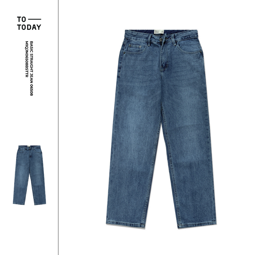 Quần Bò Jean Nam Ống Suông Chất Liệu 100% Cotton Form Straight TOTODAY Basic Straight Jean 06508