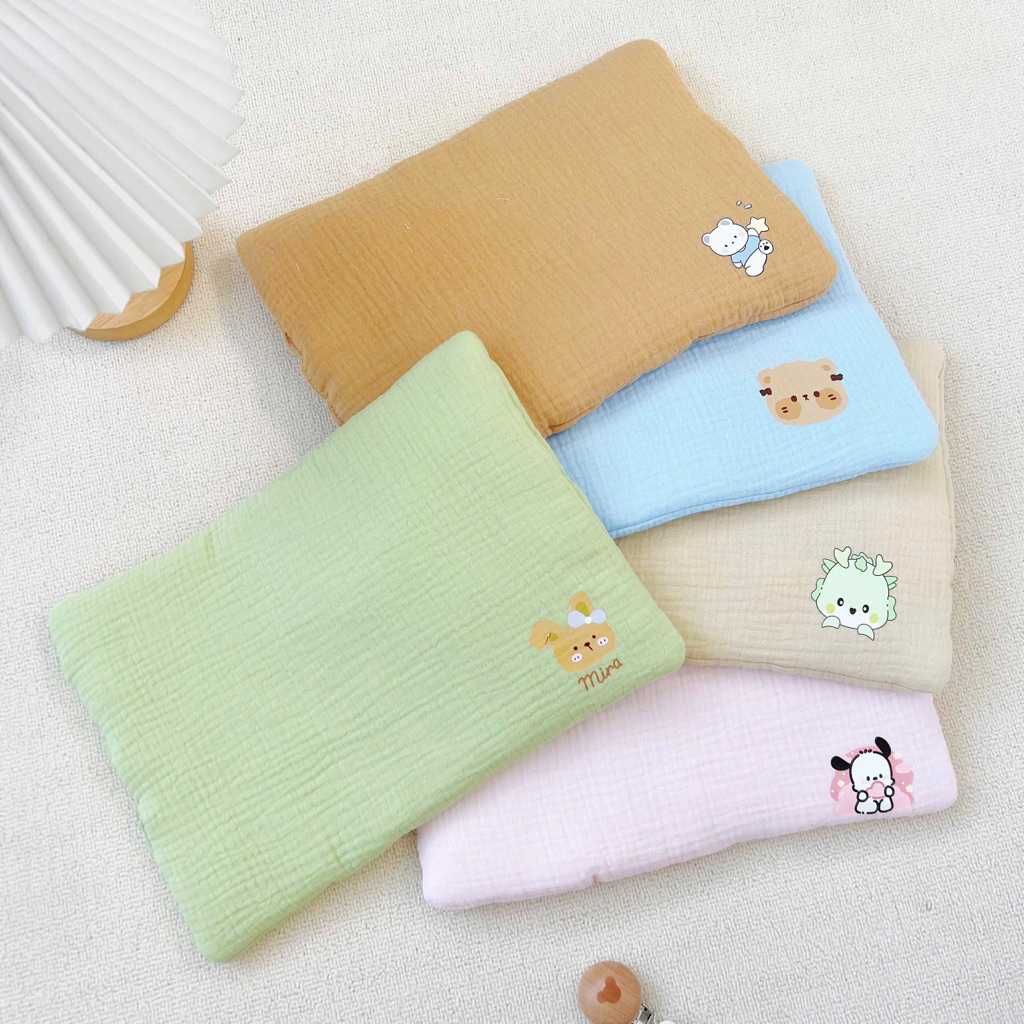 Gối xô muslin bằng màu trơn cho bé sơ sinh