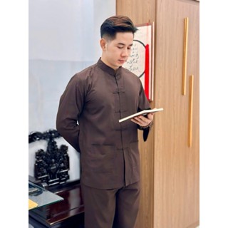  ĐỒ LAM ĐI CHÙA - MẪU LẠNH TỤ NÚT THẮT VẢI KATE mềm dành cho nam 