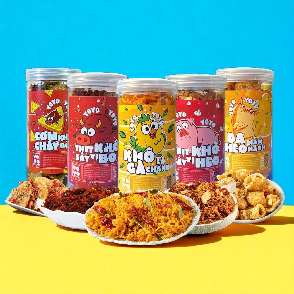Combo đồ ăn vặt giá sỉ, khô gà, thịt sấy vị khô bò, thịt sấy vị khô heo, khô mực, da heo, cơm cháy