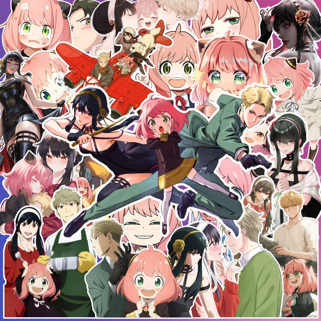 [Set 50 Cái] Sticker anime Spy x Family, sticker Anya, sticker spy x family dán laptop - NB.054