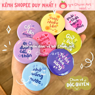  Huy hiệu lời nhắn an ủi động lực yêu thương ghim cài pin cài áo balo túi 