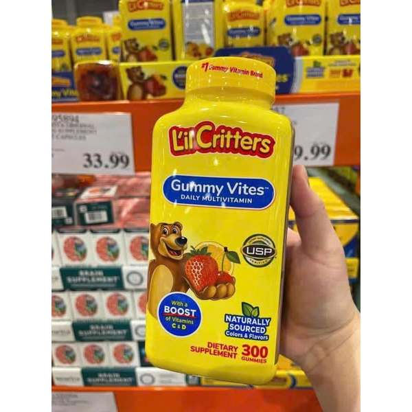 Kẹo gấu bổ sung Vitamin L’il Critters Gummy Vites Mỹ 300 viên