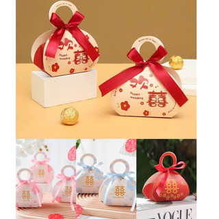  Combo 100 Hộp Quà Giấy Đựng Bánh Kẹo Đám Cưới kèm Nơ 