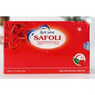 ( Có tem tích điểm + Quà tặng ) - Sắt hữu cơ Avisure Safoli cho bà bầu hộp 30 viên - 60 viên