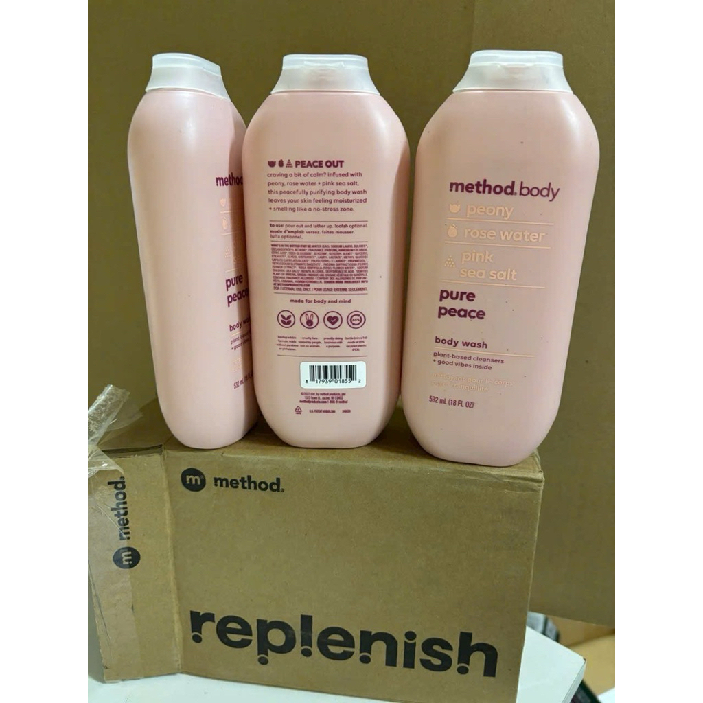 🪴🪴 Sữa tắm Method Peony Rose Pink Sea Salt Body Wash 532ml Úc. 🇦🇺🇦🇺