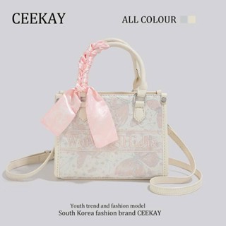 Túi Xách CeeKay Chính Hãng - Túi Đeo Chéo Chất Da Gấm Chống Nước Thêu Hoạ Tiết Nhẹ Nhàng Sang Trọng Kèm Khăn Lụa Cao Cấp