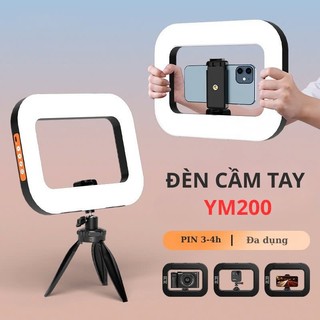  Đèn Livestream Cầm Tay YM200 Di Động Tích Hợp Giá Đỡ Điện Thoại Hỗ Trợ Quay Video 