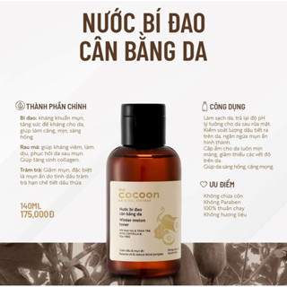 Nước bí đao cân bằng da Cocoon Toner Bí Đao Cocoon 140ml 310ml giảm dầu mụn
