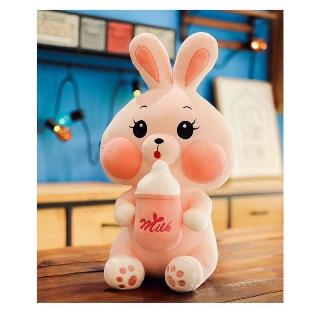 Thỏ Bông Ôm Bình Sữa Siêu To