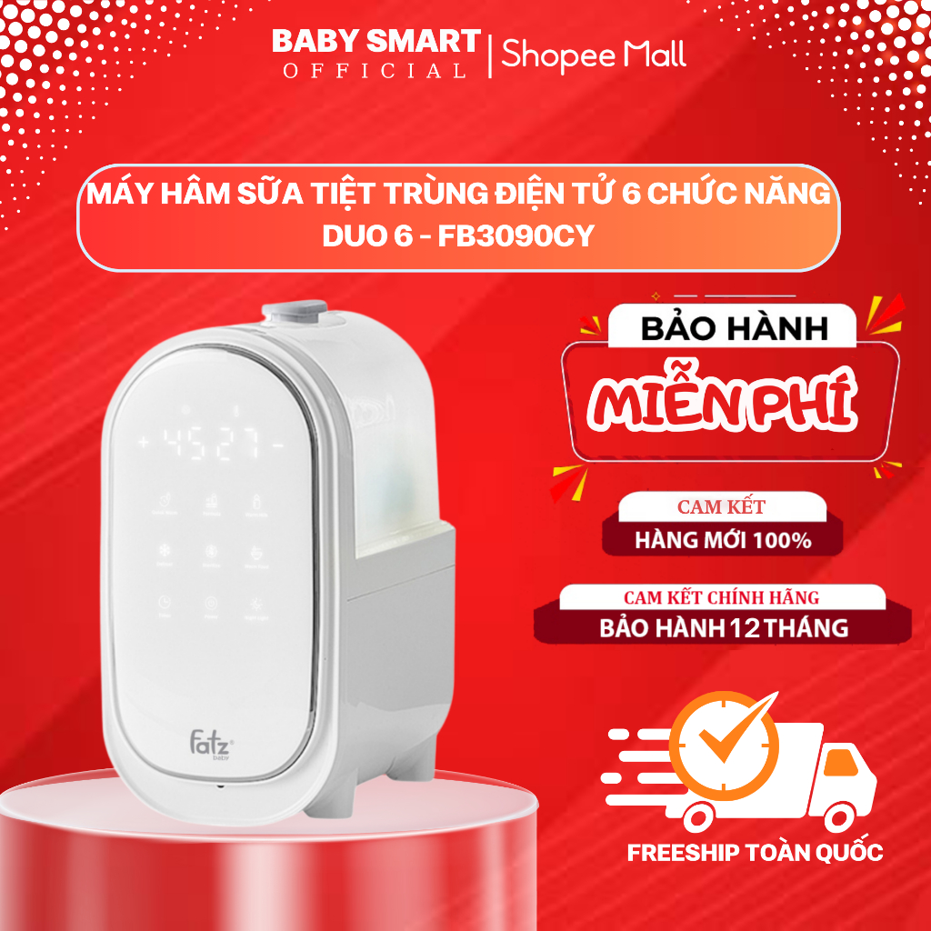 MÁY HÂM SỮA TIỆT TRÙNG ĐIỆN TỬ 2 BÌNH - DUO 6 - FATZ BABY Bảo Hành 12 Tháng