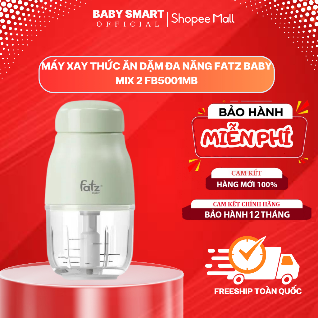 Máy xay thức ăn dặm đa năng Fatzbaby Mix 2 FB5001MB bảo hành 12 tháng