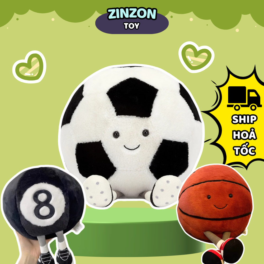 Gấu bông hình quả bóng đá,bóng rổ nhồi bông êm mịn dễ thương cho bé