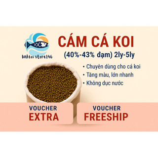 Cám cá Koi đạm 40–43% (2ly–5ly) – Tăng màu, lớn nhanh – Không đục nước – 1kg