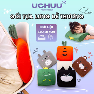 Gối Tựa Lưng Hình Thú UCHUU Đệm Ghế Văn Phòng, Gối Cao Su Non Chống Đau Mỏi Lưng, Đệm Lót Ghế Ô Tô