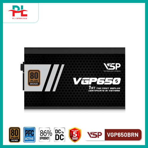 Bộ nguồn VSP VGP650BRN - 80Plus Bronze - 650W - Hàng Chính Hãng Bảo Hành 5 Năm