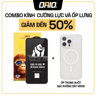Combo kính cường lực + ốp lưng ORIO sạc không dây cho iphone X XS 11 12 13 14 15 16 17 Pro Max