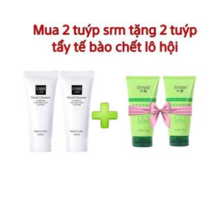 Combo 2 sữa rửa mặt sạch trắng sáng SENANA tặng 2 tẩy tế bào chết GINBI làm sạch da