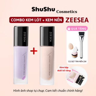 [QUÀ TẶNG-CỌ TÁN NỀN] Combo Kem Lót Chai 30g, Kem Nền Chai  30g ZEESEA Tặng Kèm Cọ Dẹt Tán Nền SHUSHU COSMETICS