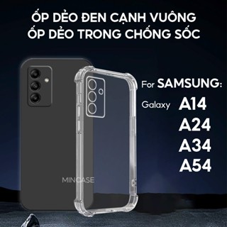 Ốp lưng Samsung A14, A24, A34, A54 dẻo trong suốt, chống sốc, tpu cạnh vuông dẻo mềm bảo vệ camera