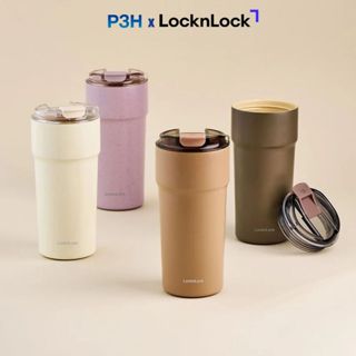 Ly Giữ Nhiệt LocknLock 500ml / 650ml Inox Phủ Sứ An Toàn Thực Phẩm Nắp Lật Có Dây Cầm LHC4357 LHC4359 P3H