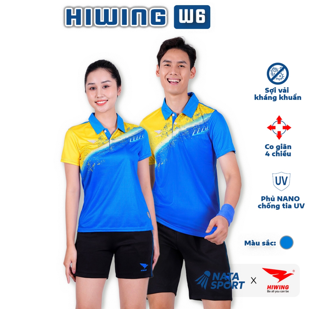 Áo Thể Thao Nam Nữ Hiwing W6 - Áo pickleball, áo cầu lông, bóng bàn, bóng chuyền
