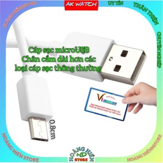 Cáp sạc micro USB 1m chân cắm 0.8cm, dài hơn các loại cáp sạc thông thường, chuyên dụng cho đồng hồ thông minh