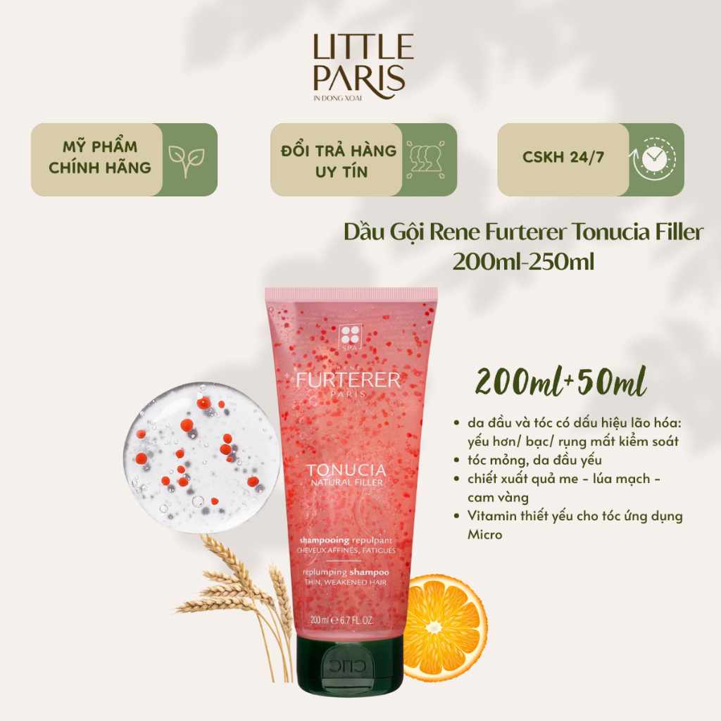 Dầu Gội Rene Furterer Phục Hồi Chống Lão Hóa Da Đầu Tonucia Replumping Shampoo