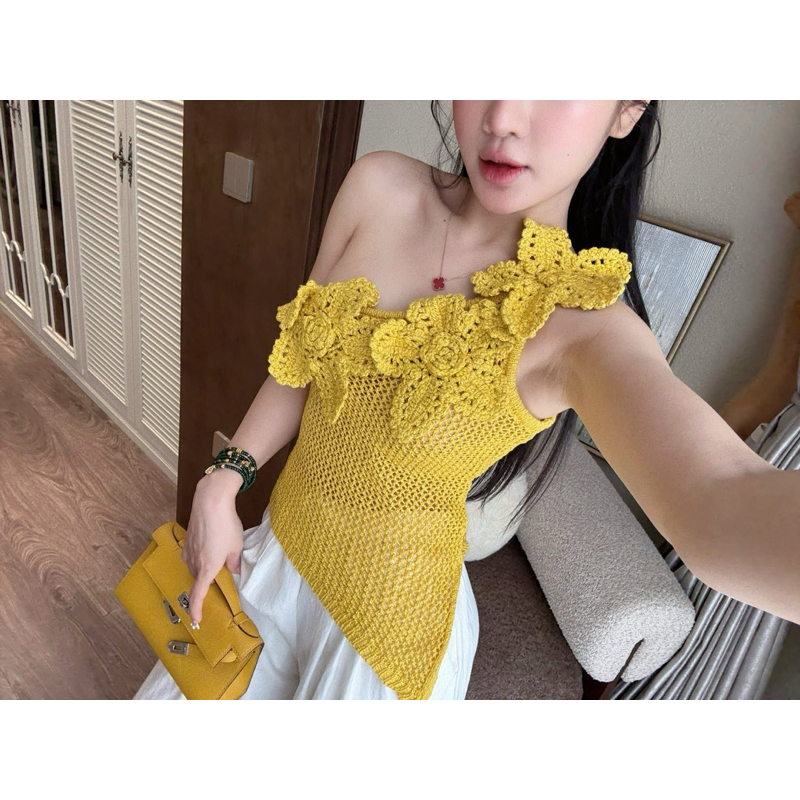 Áo Len Lệch Vai Đan Hoa Bản To Siêu Xinh Tôn Da Chuẩn Loại 1 K.A.B Mặc AV Design