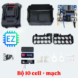 Bộ vỏ pin 18650 tự đóng loại 10-15-20 cell chân Makita phổ thông