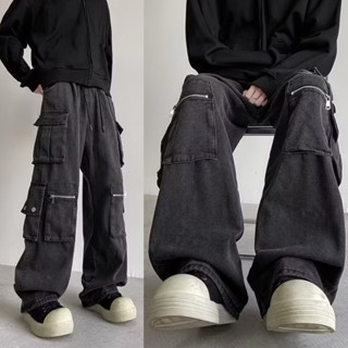 QUẦN JEAN 2ZIP- Cargo Jeans - Quần jeans túi hộp phối Zip form Ôm Unisex nam nữ Jaystoree