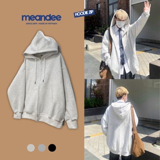 Áo khoác hoodie zip MEANSTORE áo khoác nỉ nam nữ loại nỉ chân cua, da cá, bông form rộng vải dày dặn màu đen xám tiêu