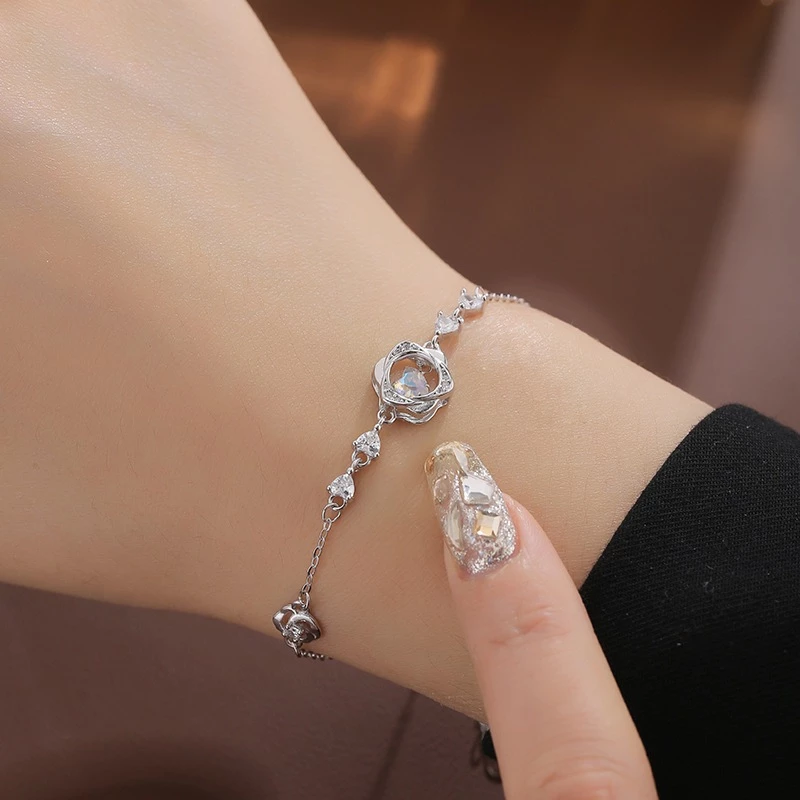 Lắc tay bạc Ý S925 Hoa Sương Asimi Blossom Veil LT41 2