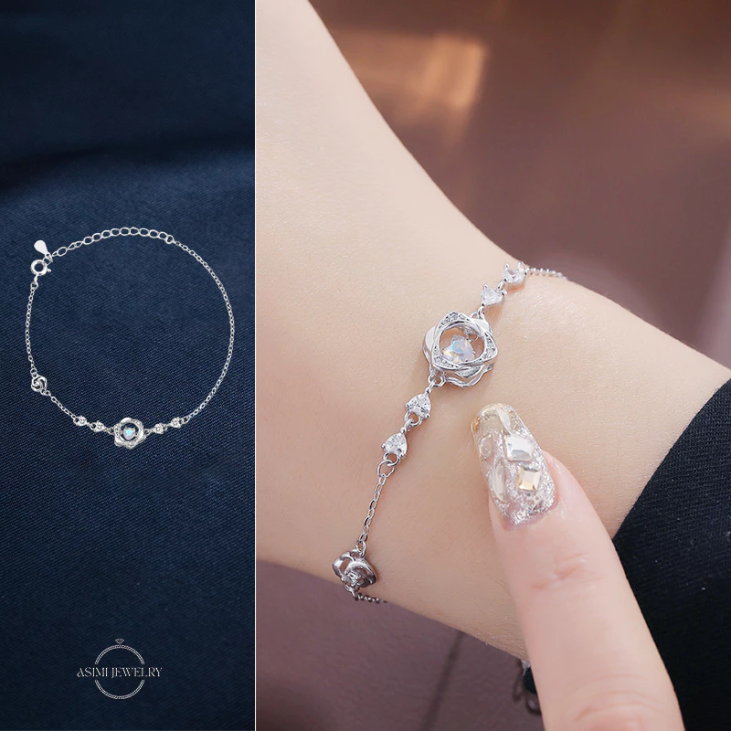 Lắc tay bạc Ý S925 Hoa Sương Asimi Blossom Veil LT41 4
