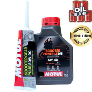 Combo Nhớt & Láp Cho Xe Tay Ga Motul Scooter Power LE 5W40 0.8L Dầu Nhớt Tổng Hợp 100%