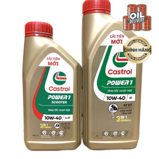 Dầu nhớt Castrol Power 1 10W40 tổng hợp toàn phần dành cho xe số, xe ga và xe côn tay