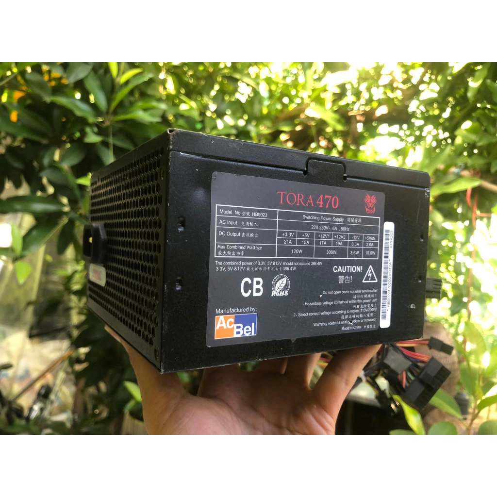 Bộ nguồn máy tính Công suất thực ACBel TORA 470 W có 1 nguồn phụ 6 Pin cắm Card VGA