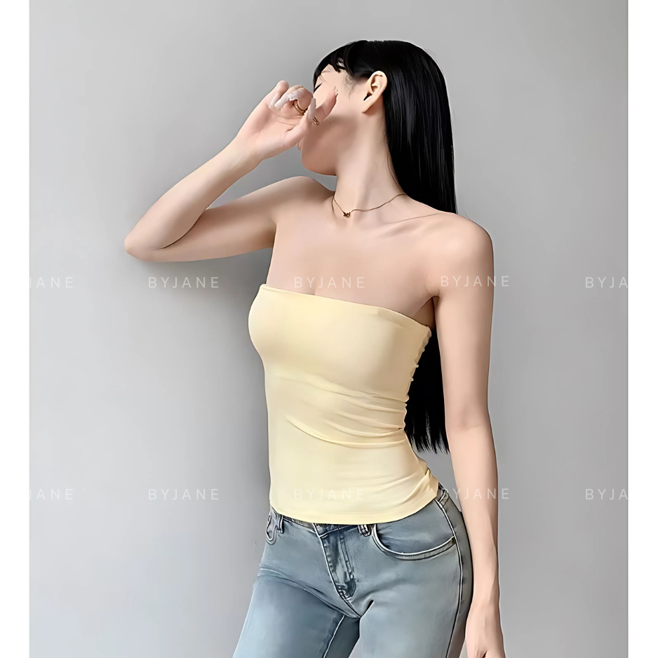( MỞ BÁN ) Áo Ống trơn ôm body basic, Áo quây croptop nhiều màu vải cotton mịn co dãn tốt ôm body tôn dáng -BYJANE-500 | BigBuy360 - bigbuy360.vn
