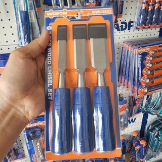 (T63)Bộ 3 Đục Gỗ WADFOW WWC2203.TTT| Lưỡi Sắc – Cán Gỗ Cứng Cáp – Dụng Cụ Chạm Khắc Mộc