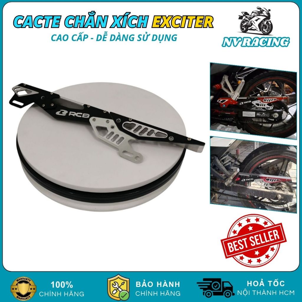 Cacte Chắn Xích Che Sên Nhôm CNC Ex 135, Ex 150, Ex 155, Exciter các đời 2010 135 150 155 Dễ Lắp Đặt