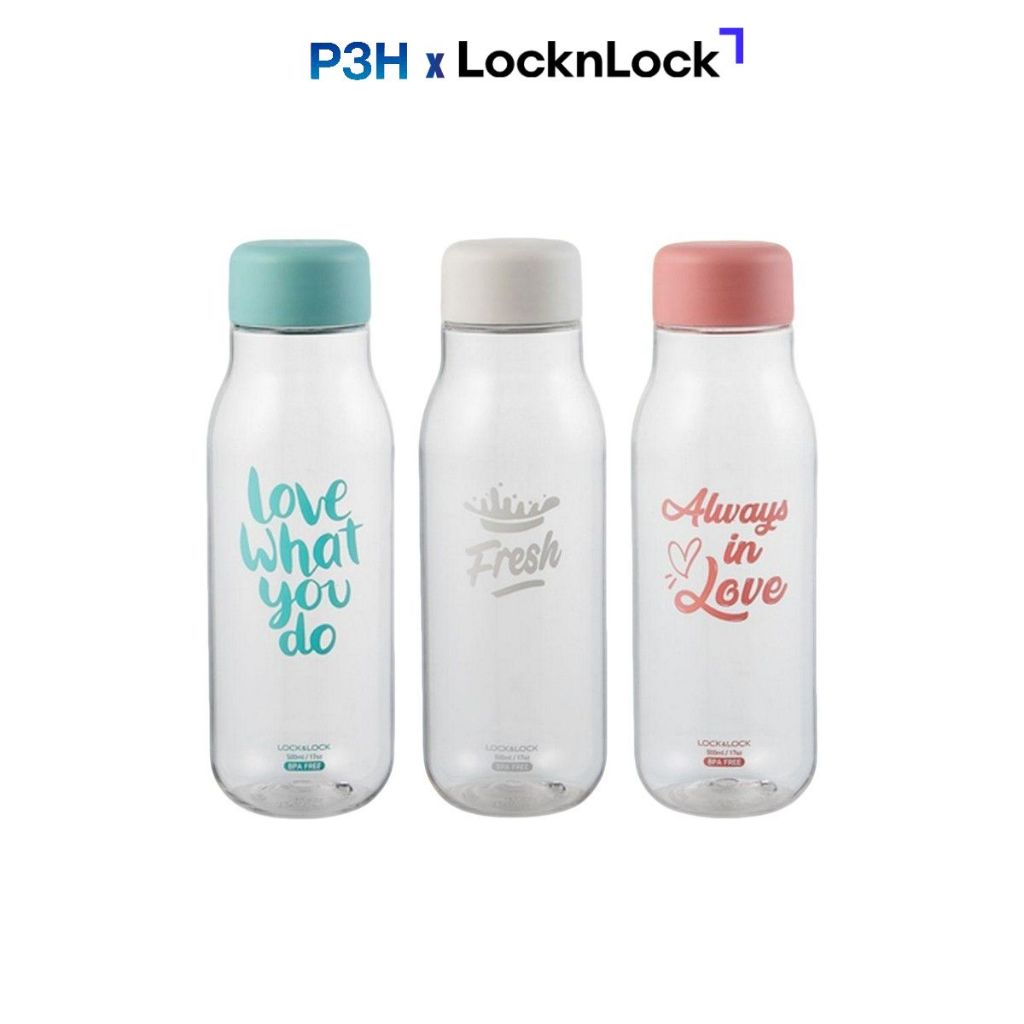 Bình nước Lock&Lock Milky dung tích 500ml/700ml nhựa PET BPA Free HAP654 HAP 558 HAP559 P3H Mall