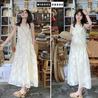 Đầm bầu maxi đi biển chất voan hoa hồng nổi 2 lớp điệu đà X361 Váy suông dự tiểu thư dự tiệc dạo phố