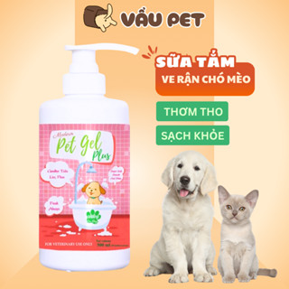 Sữa Tắm Ve Rận Cho Chó Mèo, Sữa Tắm Pet Gel Plus 500ml Phòng Ngừa Ve Rận Bọ Chét - Sữa Tắm Chó Mèo Vẩu Pet Shop