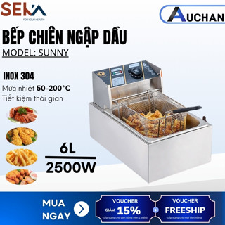 Bếp chiên nhúng điện Seka 6L, 12L inox cao cấp, hàng chính hãng, chiên ngập dầu công suất lớn