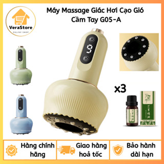 Máy Massage Giác Hơi Cạo Gió Cầm Tay G05-A – An Toàn Không Dùng Lửa, Cạo Gió Kèm Tinh Dầu. TẶNG 3 CHAI TINH DẦU