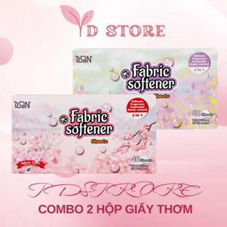 COMBO 2 Hộp Giấy Thơm Quần Áo Hương Hoa Anh Đào Và Oải Hương 40 tờ/hộp Dành Cho Máy Sấy Quần Áo Làm Thơm Quần Áo