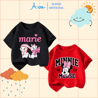 [MỚ] Áo thun cộc tay cho bé gái AORE, Áo phông in hình MINNIE MARIE, hoạt hình DISNEY chất COTTON mềm mịn 9-36kg