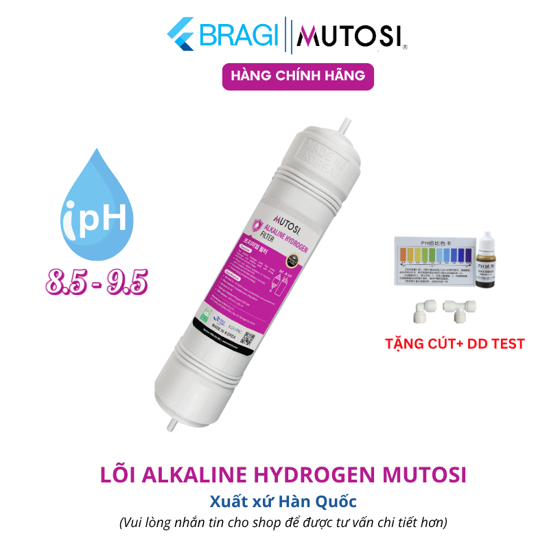 Lõi lọc nước Mutosi Alkaline Hydrogen, lõi ion Kiềm giúp tăng PH- chuyên dùng cho máy lọc nước RO