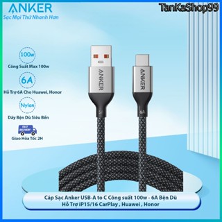 Cáp Sạc Anker USB-A to C 100w 6A Dài 1.5m A8051 Hỗ Trợ Carplay 15/16 , Sạc Siêu Nhanh Huawei Honor